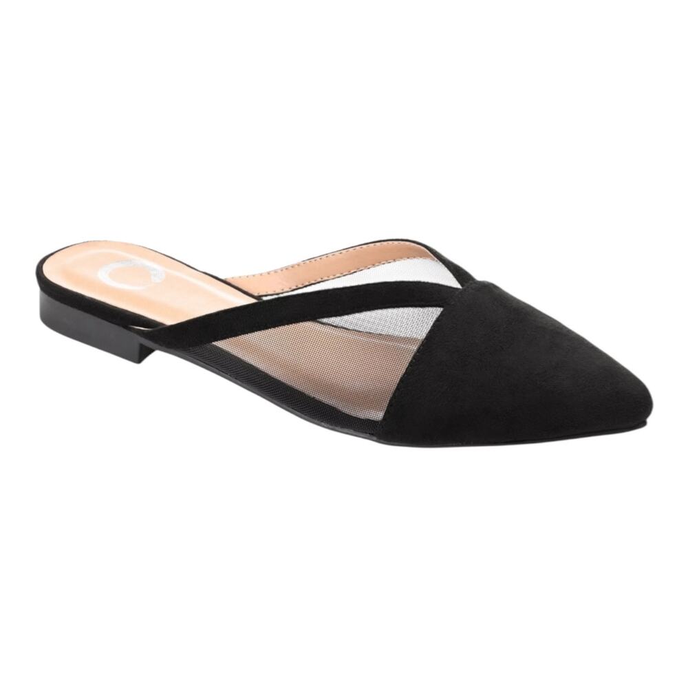 Journee Women's Reeo Mesh Pointed Toe Slip On Mules Black Size 8 - Picture 1 of 4